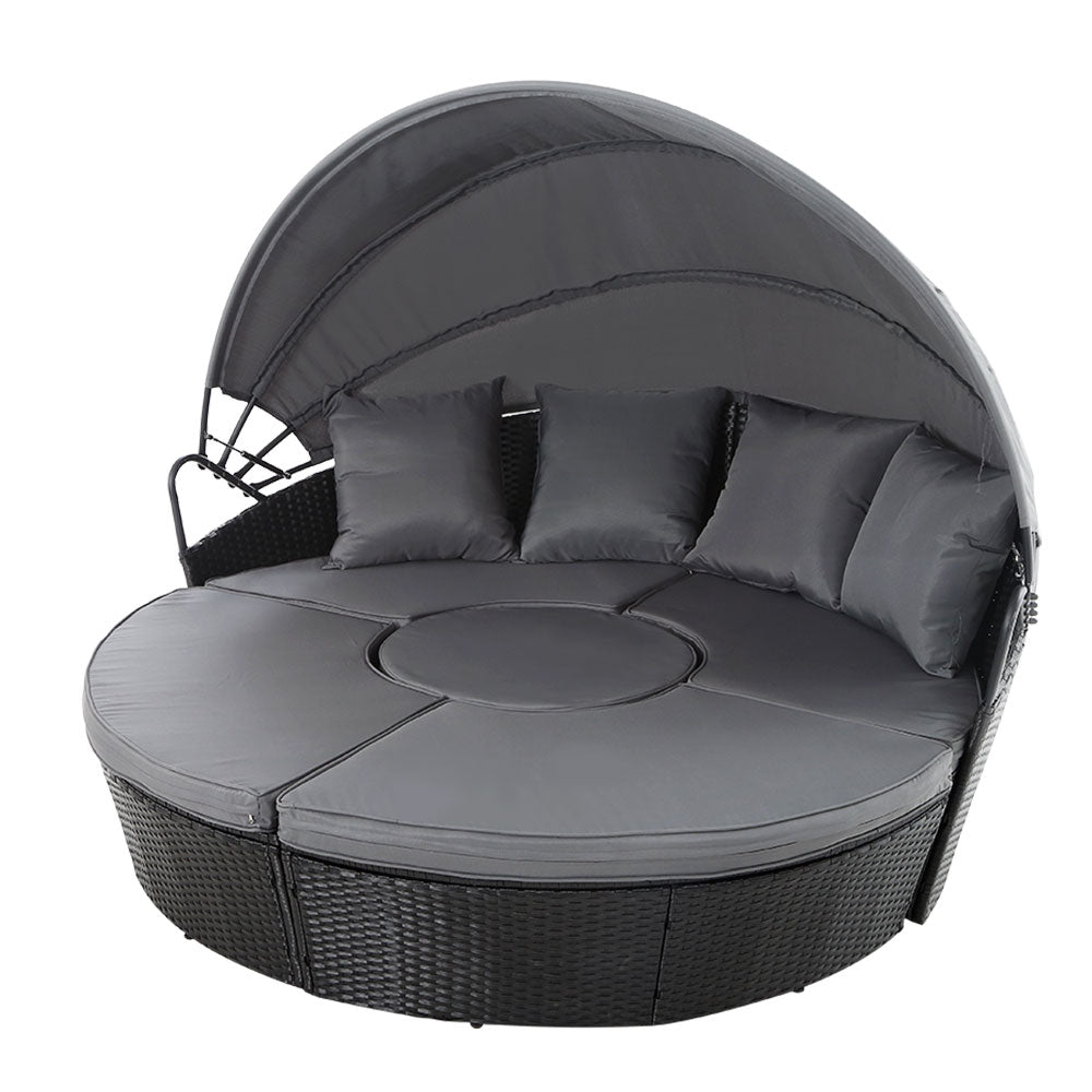 Portsea Premium Outdoor Day Bed - Black and Grey